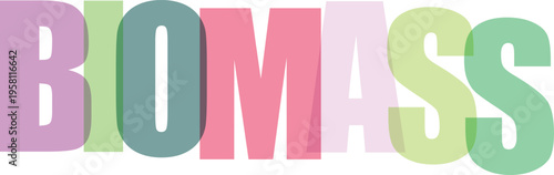 Biomass text effect green 3d word art with black background