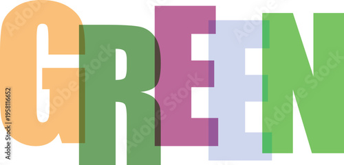 Green text effect a stylish 3d typography design with bold green letters