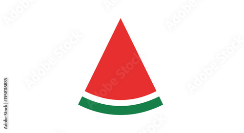 Watermelon slice on white background and black stripes