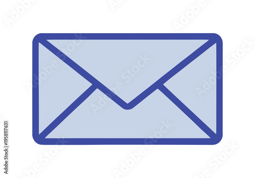 Blue envelope icon symbolizes email communications