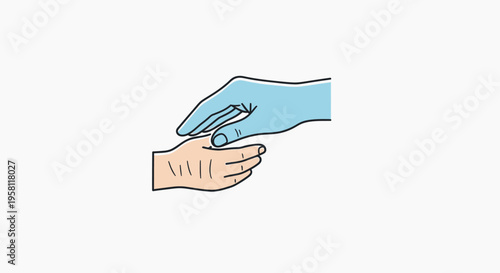 Hands Wearing Glove Helping Person.
