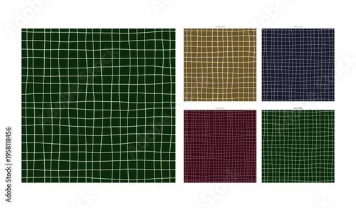 Luxury Silk Weave Hand Drawn Grid Material Absinthe Palette - Seamless Tileable Ground for Textile Wallpaper Wrapping Paper Design with Distinctive Ghostly Drawing Integrity and Irregular Beauty