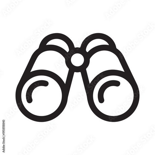 Binoculars Outline Icon Searching for Detail Minimalist Vector Graphic