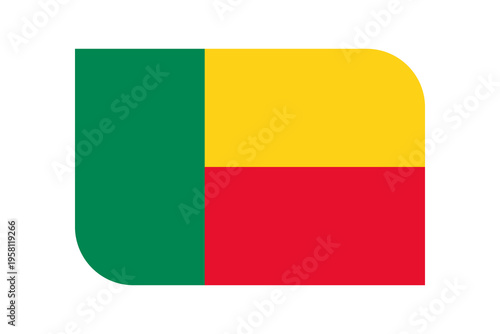 Konstfotografi Benin flag icon with rounded corners on transparent background