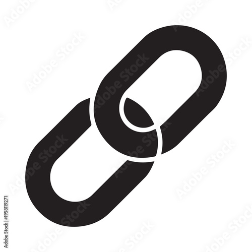 Interlocking Chain Links Symbol Connecting Elements Abstract Graphic Minimalist Design Vector Icon