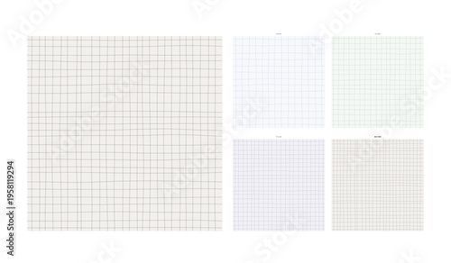 Frost Crystal Hand Drawn Grid Motif Brine Tundra Series - Visible Repeating Grid with Irregular Stroke Weight for Surface Texture Showcasing Real Pen Irregularity and Organic Mark Making with