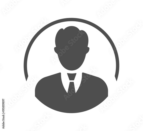 Set of businessman icon, entrepreneur silhouette, young professional outline, solid, thin, thick, with transparent background used for profile pictures.