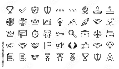 30 badge and quality assurance linear icons with editable stroke vector collection