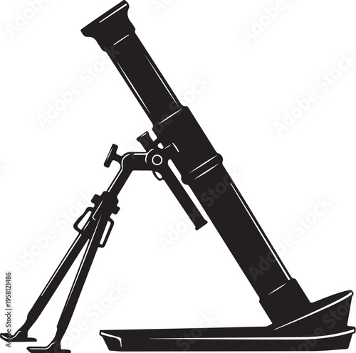 Vector illustration of a rocket launcher on a tripod