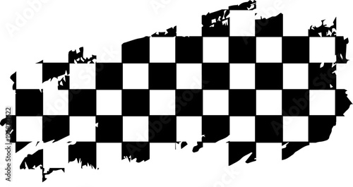 grunge checkered racing flag pattern distressed black and white texture