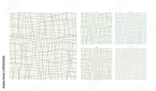 Gossamer Gauze Woven Hand Drawn Grid Fabric Layer Variation - Artisan Line Drawing with Authentic Pen Wobble for Craft and Stationery Showcasing Real Pen Distinctiveness and Organic Mark Making