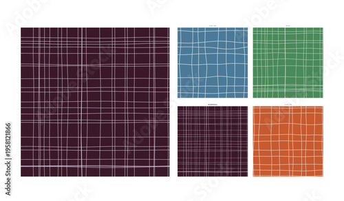 Batik Wax Resist Hand Drawn Grid Design Nightfall Edition - Imperfect Grid Backdrop Suitable for Textile Design and Paper Products Displaying Dense Freehand Stroke Variation and Textural Depth