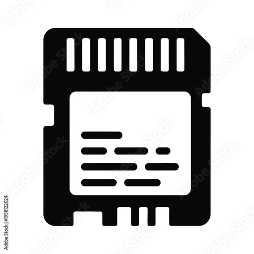 Icon of a memory card with visible text lines
