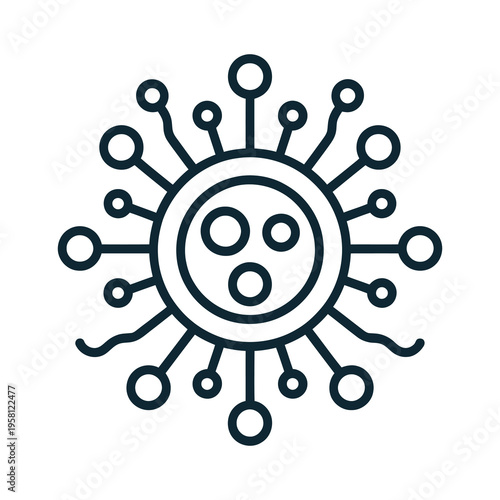 Stylized illustration of a virus with spikes