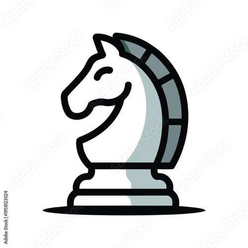 Knight chess piece standing on a base