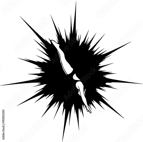 Black explosion splash vector graphic