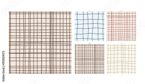 Geological Strata Hand Drawn Grid Texture Umber Earth Layer - Scalable Backdrop with Spontaneous Wobble and Natural Drawing Imperfection with Natural Organic Line Character and Natural Pen Wobble