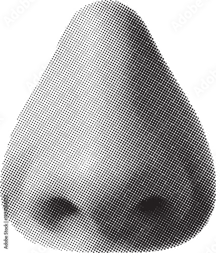 nose halftone pop art retro black white vector illustration
