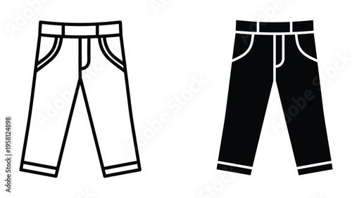 flat design vector illustration of casual pants for fashion and apparel