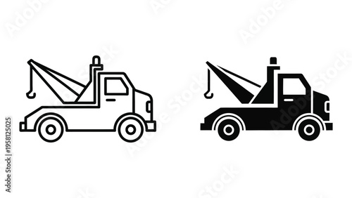 Tow truck icons vector illustration, flat design