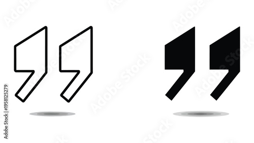 quotation marks vector illustration, flat design
