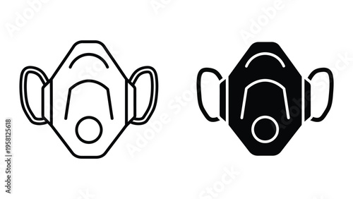 gas mask icon set flat design vector illustration