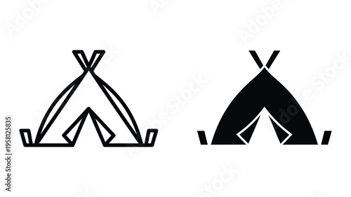 Teepee tent vector illustration, flat design camping symbol