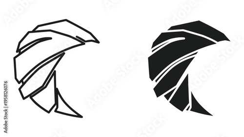 minimalist toucan beak profile vector illustration flat design