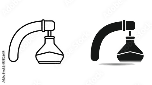 laboratory glassware flask with stopper vector illustration flat design