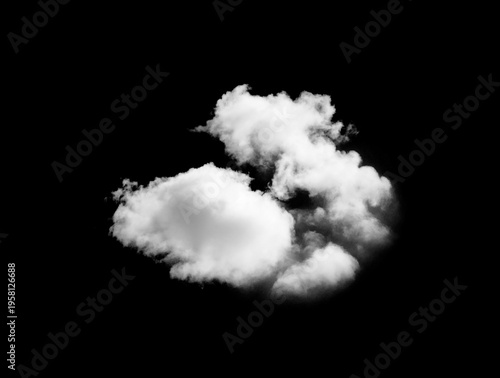 White clouds against a black background.	