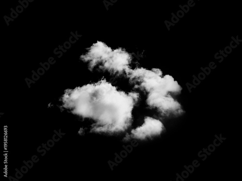 White clouds against a black background.	