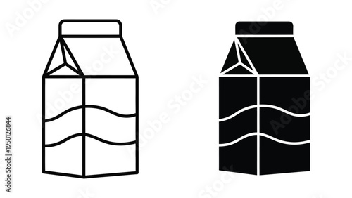 two milk cartons isolated on white background vector illustration