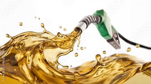 Nozzle pumping gasoline in a tank