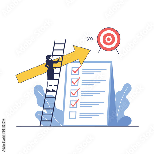 Climbing towards success with checklist and target goal achievement