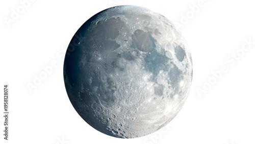Fotografía Full moon shines brightly in a clear night sky, casting light on earth below and
