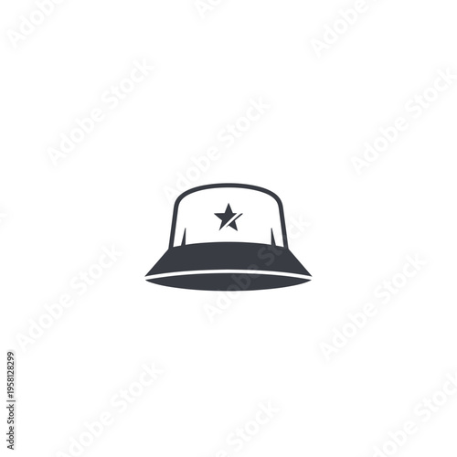 Black Sheriff Police Hat Icon.