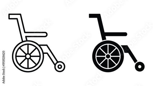 Black and white wheelchair icons vector illustration