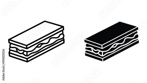 stack of waffles with syrup flat design vector illustration