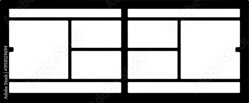 Set of 8 black line grid layout icons vector
