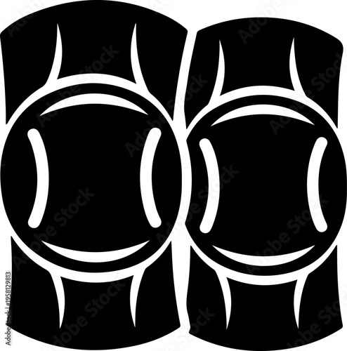 Black and white vector illustration of two baseballs