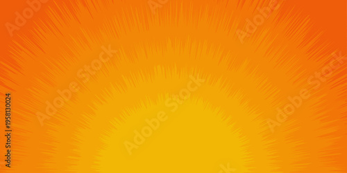 Groovy Retro Sunburst Background with Radial Spikes. Orange Yellow Gradient Summer Energy Vector Design