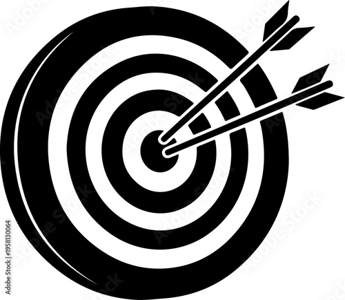 Vector target with two arrows hitting bullseye