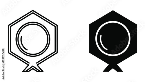 hexagonal camera shutter icon vector illustration flat design