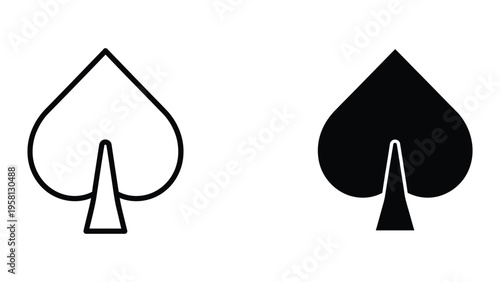 playing card spade suit symbol flat design vector illustration