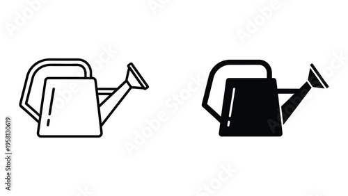 minimalist watering can flat design vector illustration