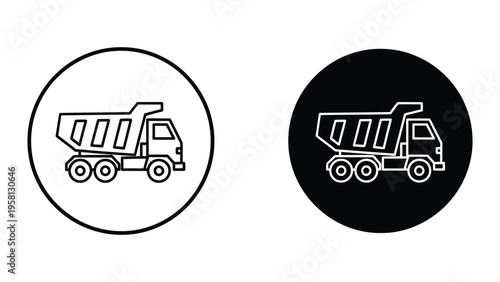 dump truck transportation logistics flat design vector illustration