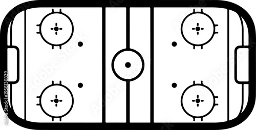 Vector hockey rink ice layout illustration