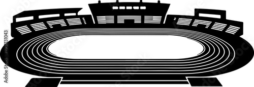 Vector athletics stadium track and field arena illustration