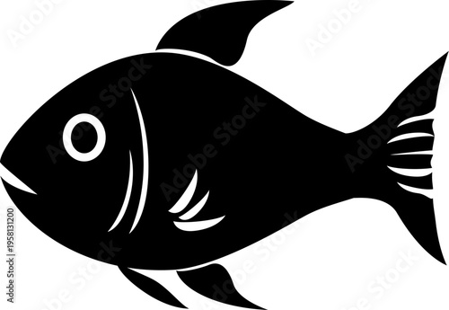 vector illustration of a fish Silhouette icon