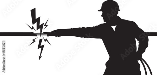 Electrician causing a power surge with a spark